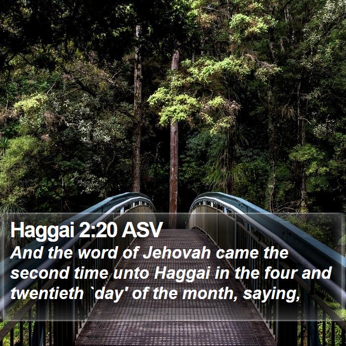 Haggai 2:20 ASV Bible Study