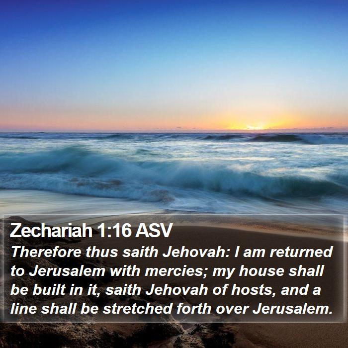 Zechariah 1:16 ASV Bible Study