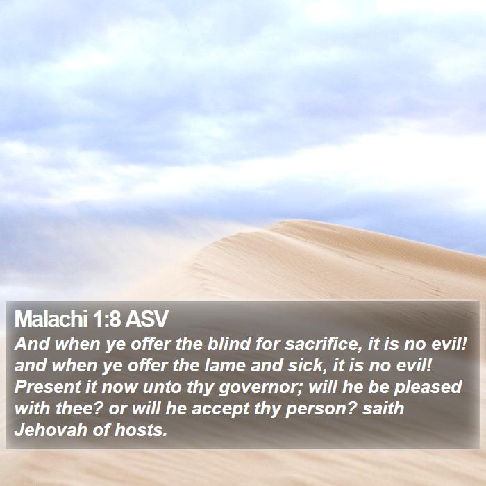 Malachi 1:8 ASV Bible Study