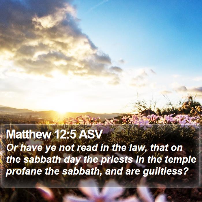 Matthew 12:5 ASV Bible Study