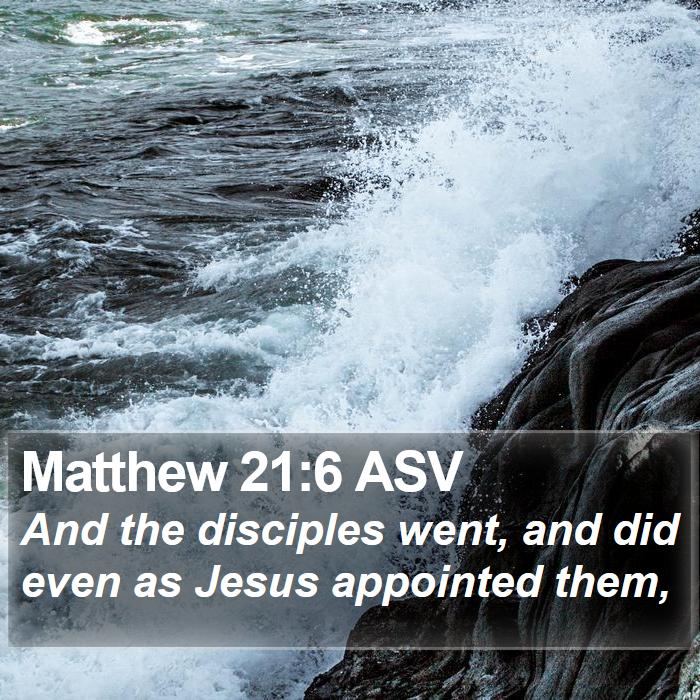 Matthew 21:6 ASV Bible Study