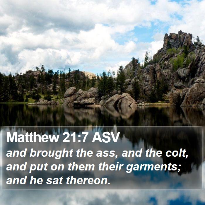 Matthew 21:7 ASV Bible Study