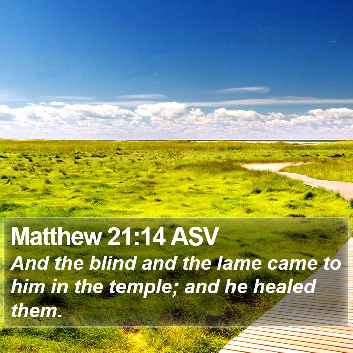 Matthew 21:14 ASV Bible Study