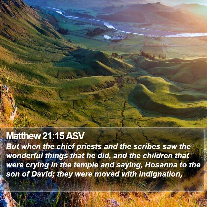 Matthew 21:15 ASV Bible Study