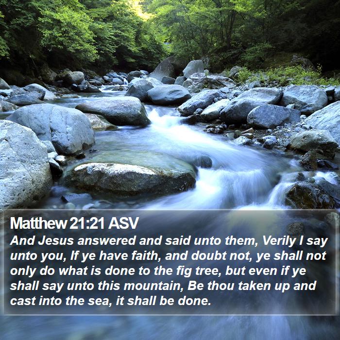 Matthew 21:21 ASV Bible Study