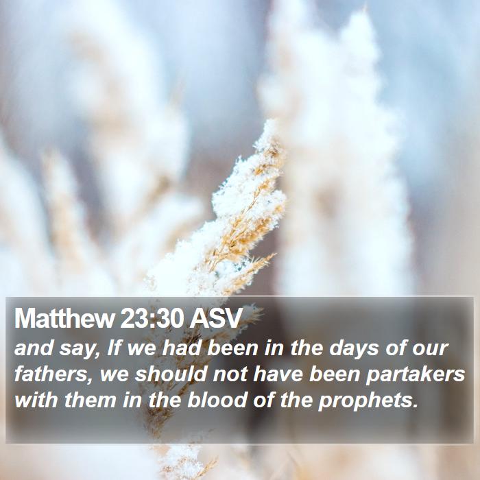 Matthew 23:30 ASV Bible Study