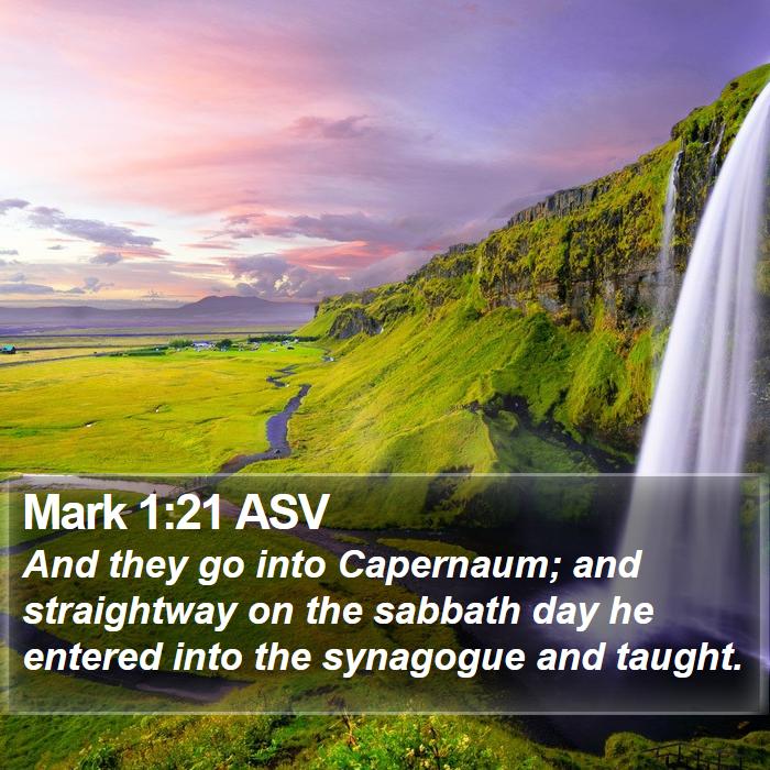 Mark 1:21 ASV Bible Study