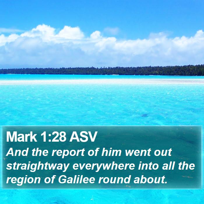 Mark 1:28 ASV Bible Study