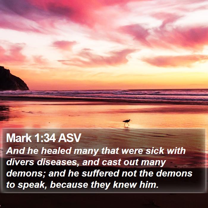 Mark 1:34 ASV Bible Study