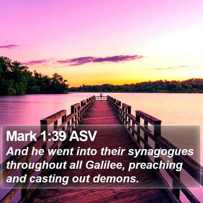 Mark 1:39 ASV Bible Study