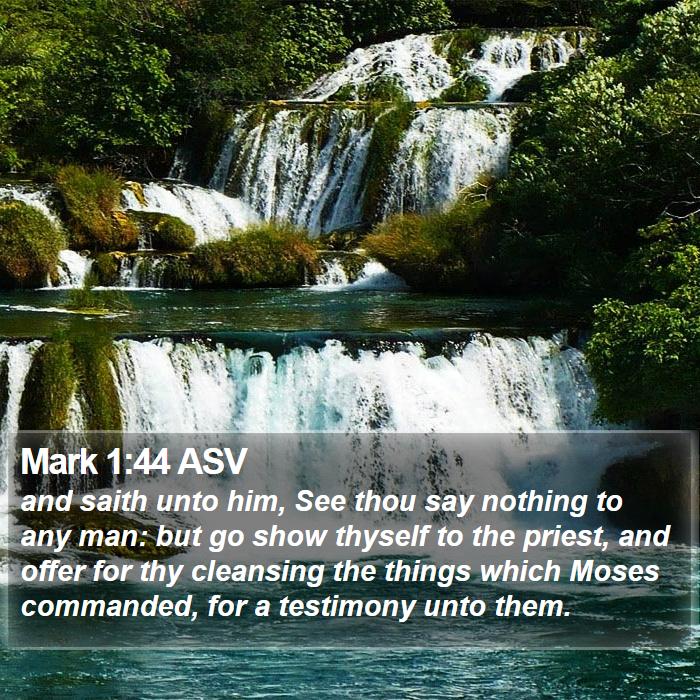 Mark 1:44 ASV Bible Study