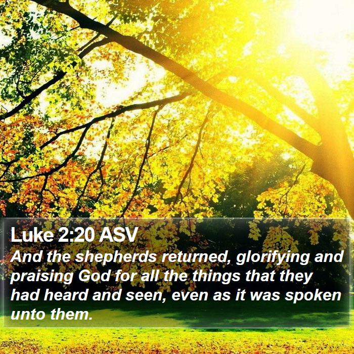 Luke 2:20 ASV Bible Study