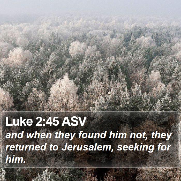 Luke 2:45 ASV Bible Study