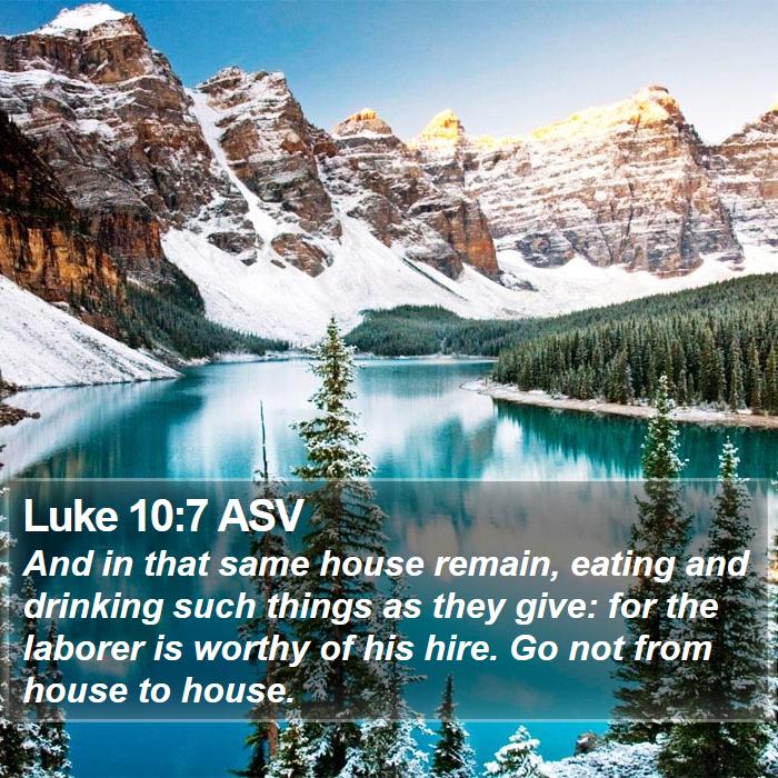 Luke 10:7 ASV Bible Study