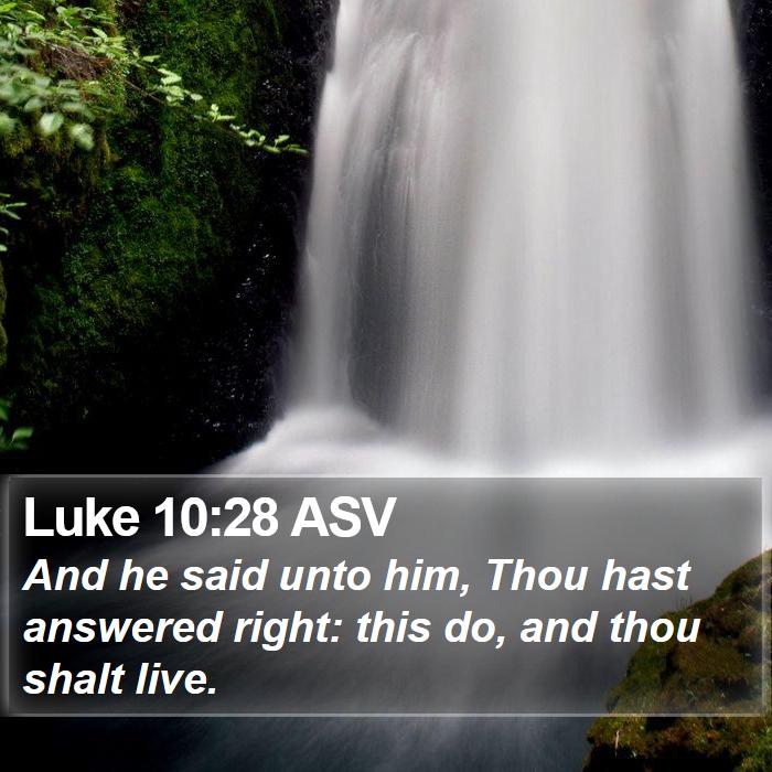 Luke 10:28 ASV Bible Study