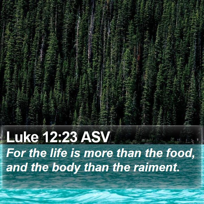 Luke 12:23 ASV Bible Study