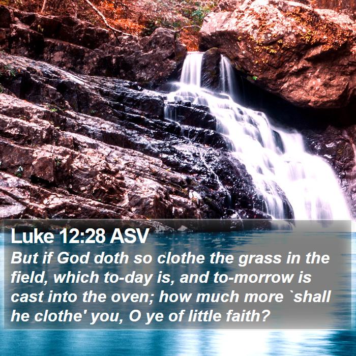 Luke 12:28 ASV Bible Study