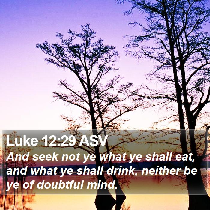 Luke 12:29 ASV Bible Study