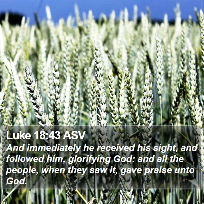 Luke 18:43 ASV Bible Study