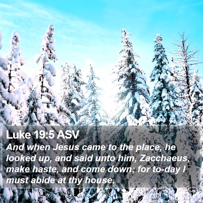 Luke 19:5 ASV Bible Study