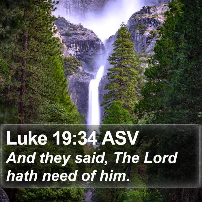 Luke 19:34 ASV Bible Study