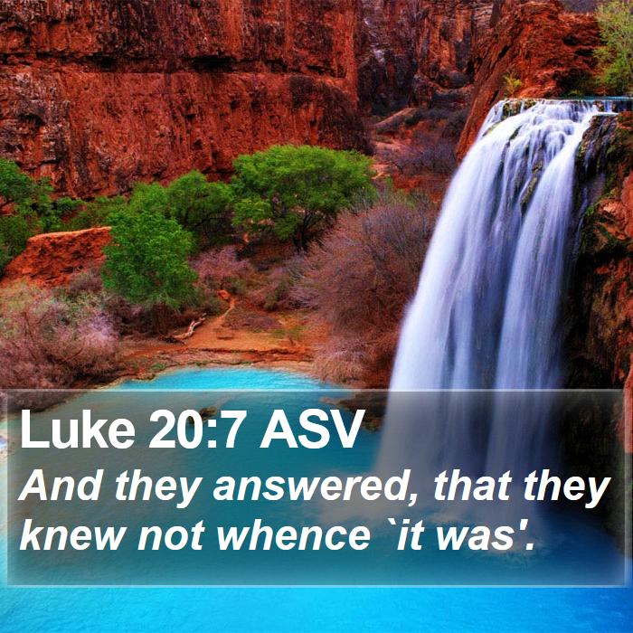 Luke 20:7 ASV Bible Study