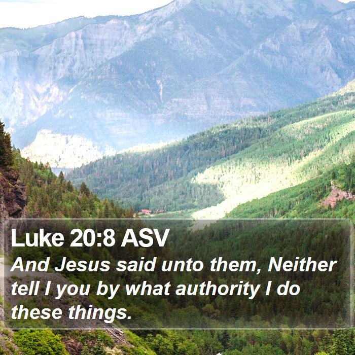 Luke 20:8 ASV Bible Study