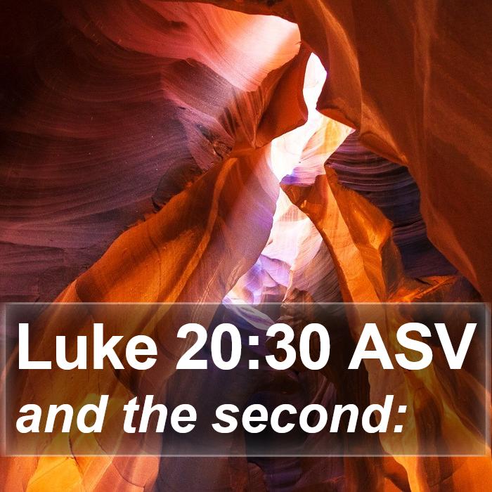 Luke 20:30 ASV Bible Study