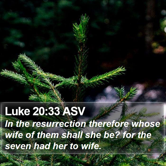 Luke 20:33 ASV Bible Study