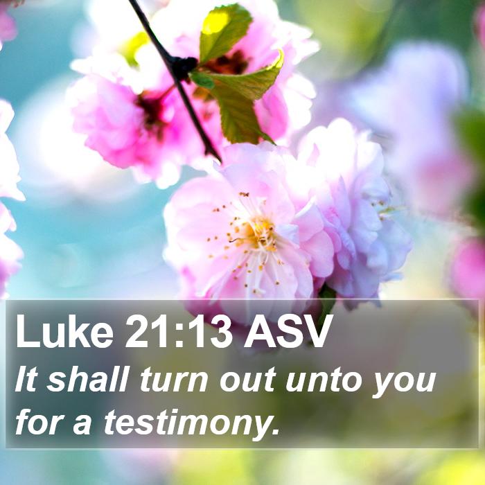 Luke 21:13 ASV Bible Study