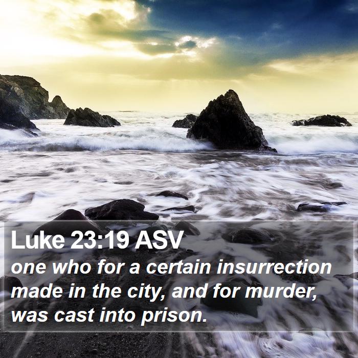 Luke 23:19 ASV Bible Study