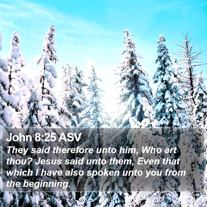 John 8:25 ASV Bible Study