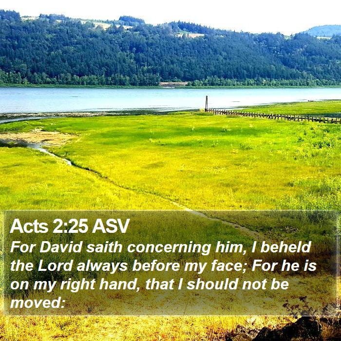 Acts 2:25 ASV Bible Study