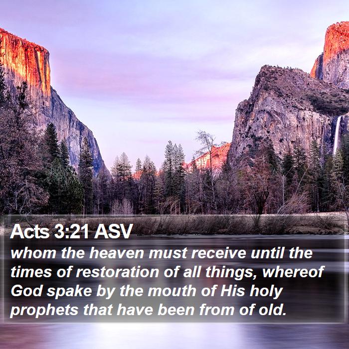 Acts 3:21 ASV Bible Study