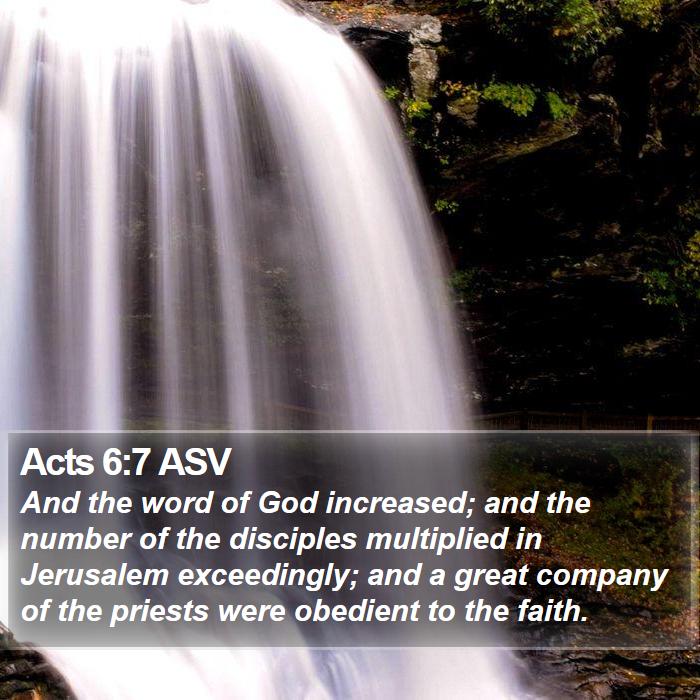 Acts 6:7 ASV Bible Study