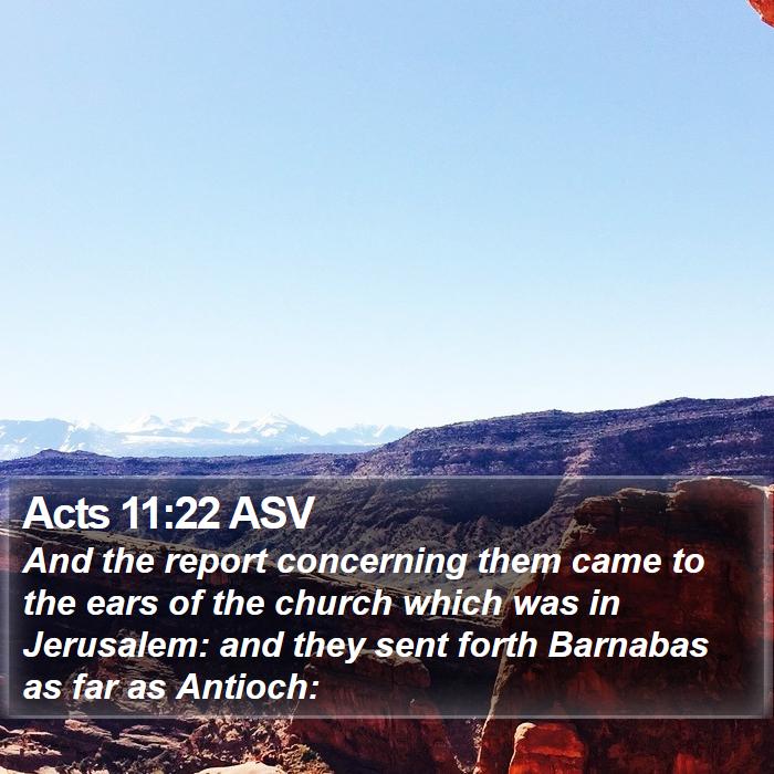 Acts 11:22 ASV Bible Study