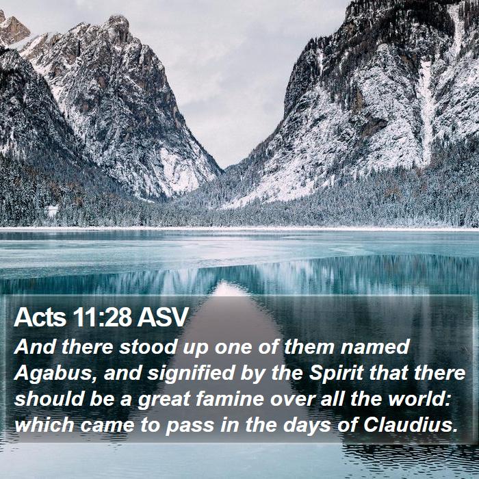 Acts 11:28 ASV Bible Study