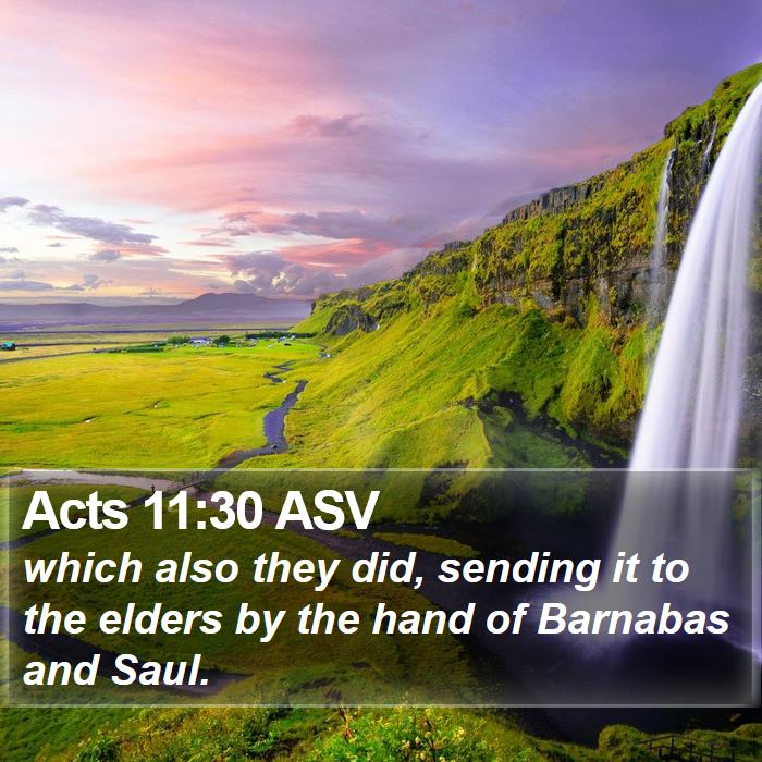 Acts 11:30 ASV Bible Study