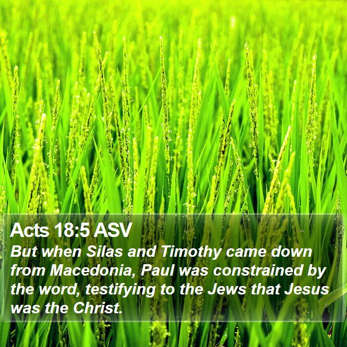 Acts 18:5 ASV Bible Study