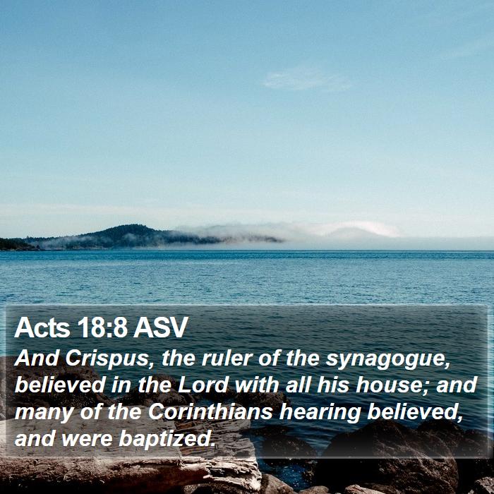 Acts 18:8 ASV Bible Study