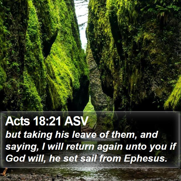 Acts 18:21 ASV Bible Study