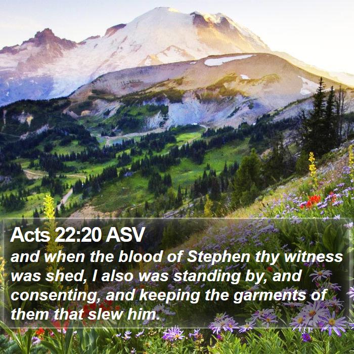 Acts 22:20 ASV Bible Study