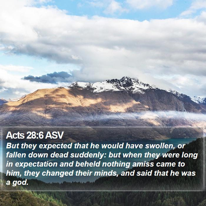 Acts 28:6 ASV Bible Study