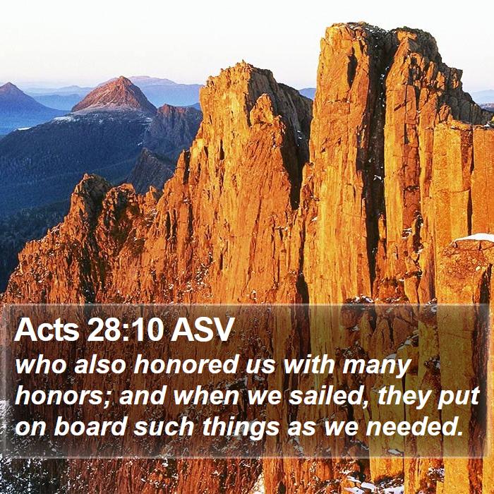 Acts 28:10 ASV Bible Study