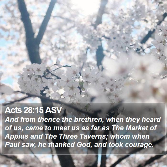 Acts 28:15 ASV Bible Study