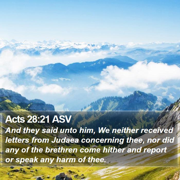 Acts 28:21 ASV Bible Study