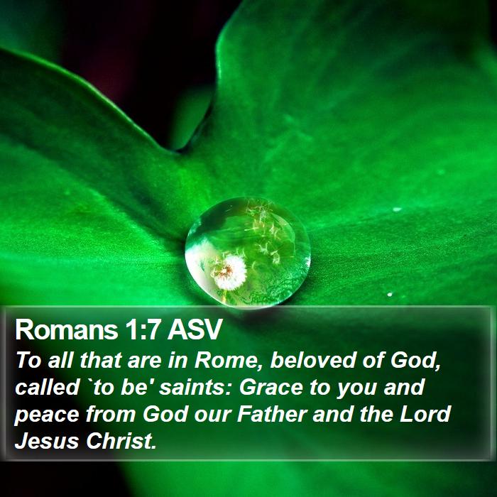 Romans 1:7 ASV Bible Study