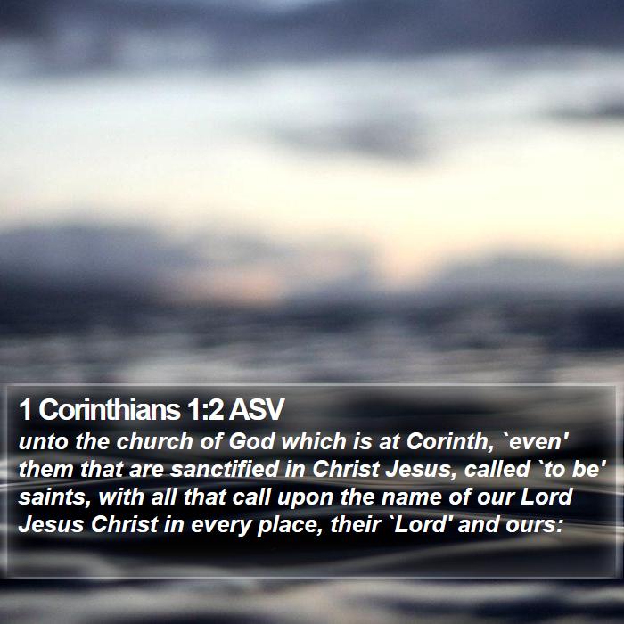 1 Corinthians 1:2 ASV Bible Study