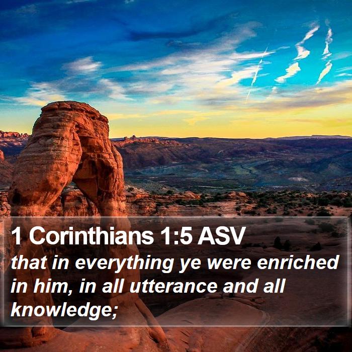 1 Corinthians 1:5 ASV Bible Study