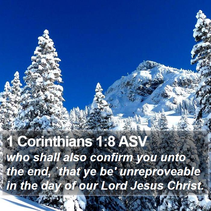 1 Corinthians 1:8 ASV Bible Study